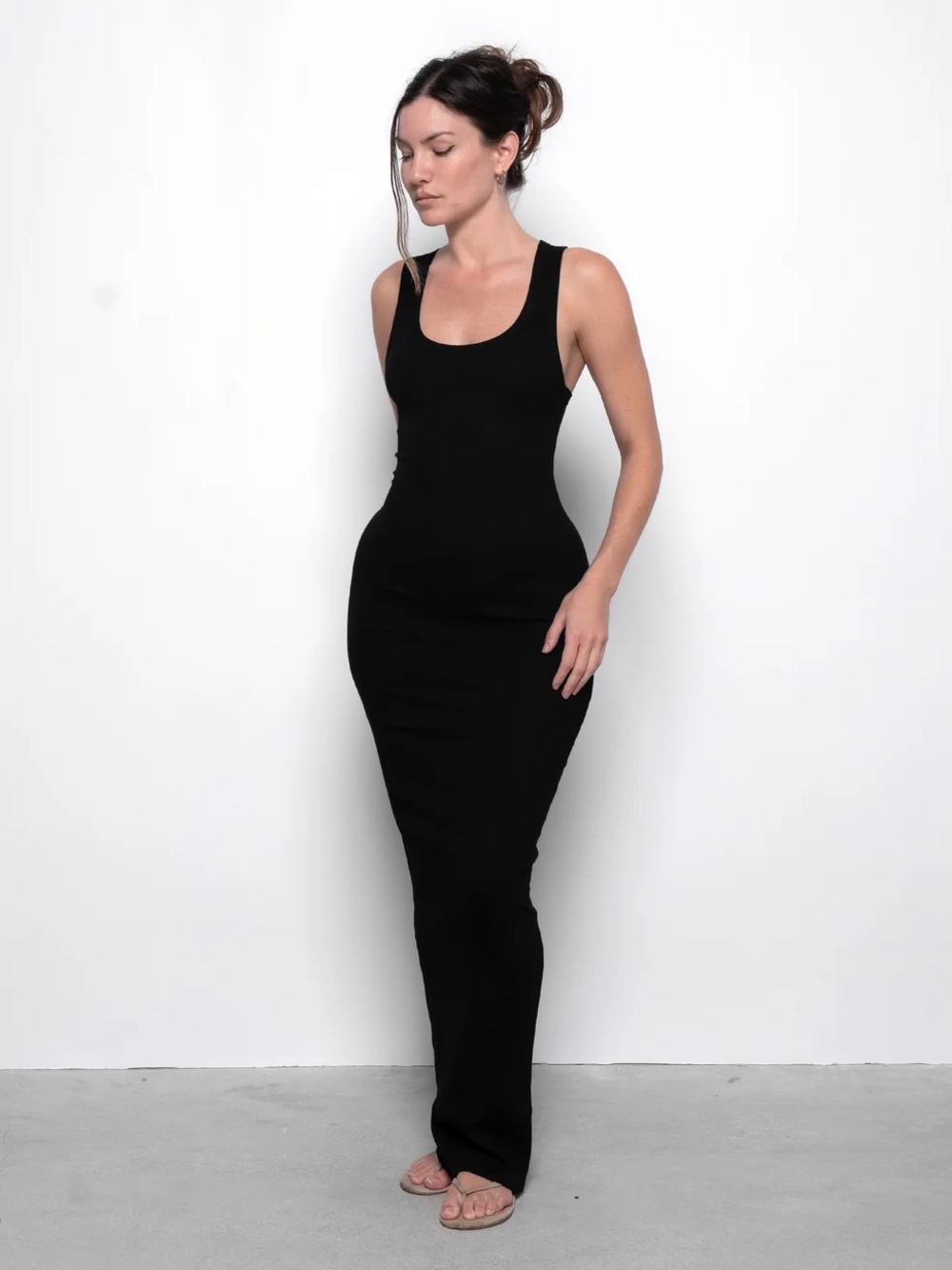 Vici collection Ribbed Racerback Maxi Dress Black size large Bodycon/slinky